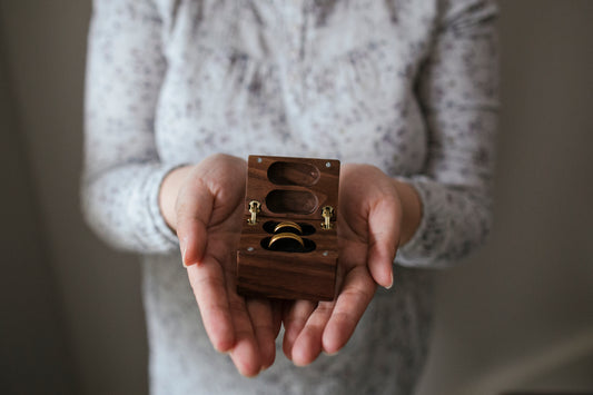 8006 Wooden Rectangle Ring box - Little Love Boxes