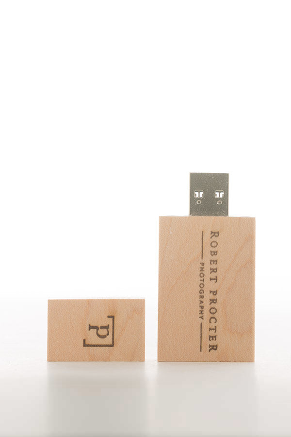 0001 Rectangle Wooden USB (Light) - Little Love Boxes