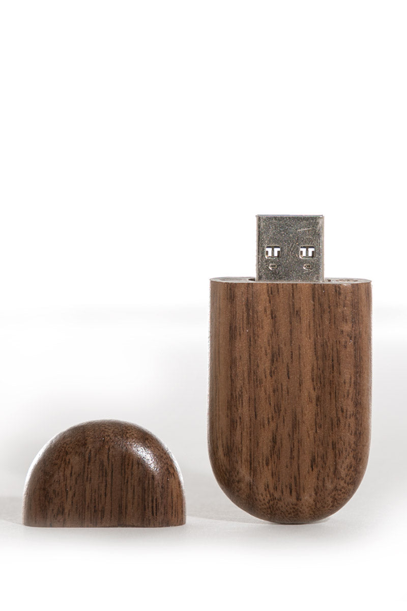 0004 Pebble Wooden USB (Dark) - Little Love Boxes